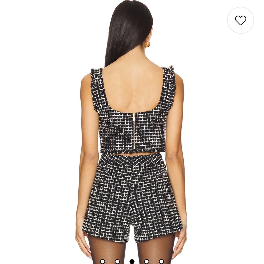 L’AGENCE Maylin Tweed Bralette Top – Black/Ecru – NWT $325 – Size M - Picture 2 of 8